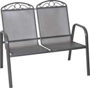 Kovová zahradní lavice s dvěma samostatnými sedadly