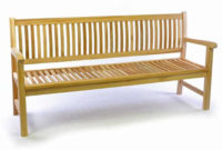 Široká dřevěná zahradní lavička pro 3 osoby