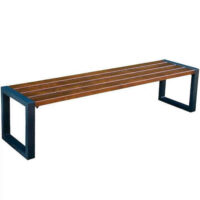 Moderní lavice bez opěrky ze dřeva a kovu
