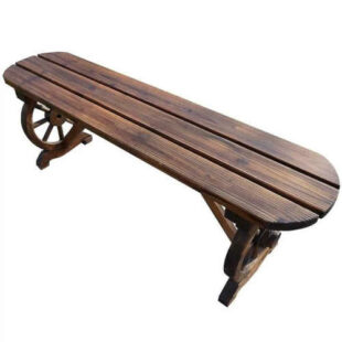 Dřevěná venkovní lavička v impozantním designu