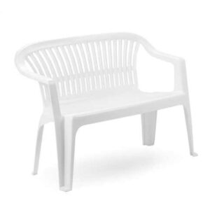 Bílá plastová lavička Diva v klasickém designu