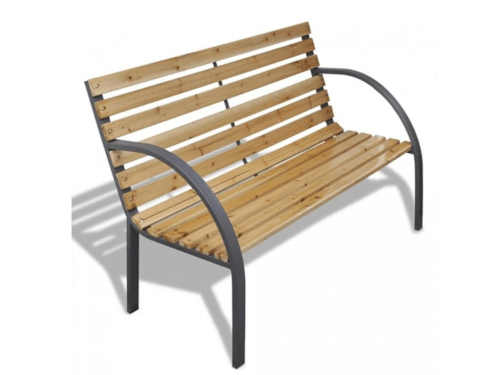 zahradní lavička z kovu a dřeva