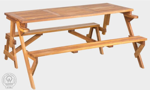 Dřevěný pivní set se dvěma lavičkami