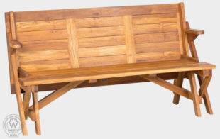 Rozkládací dřevěná zahradní lavice na stůl a dvě lavičky